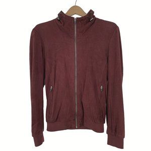 ZARA Perforated Faux Suede Hooded Jacket - Men S